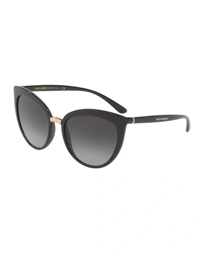Dolce & Gabbana Gradient Cat-eye Sunglasses In Transparent Bordeaux/gray Gradient