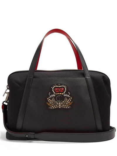 Christian Louboutin Damon Men's Leather Duffel Bag In Black