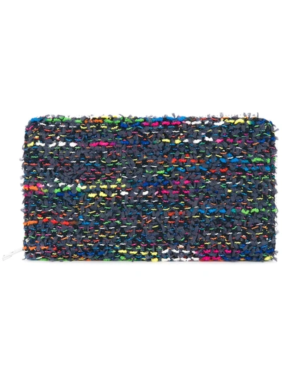 Coohem Knit Tweed Large Wallet In Blue