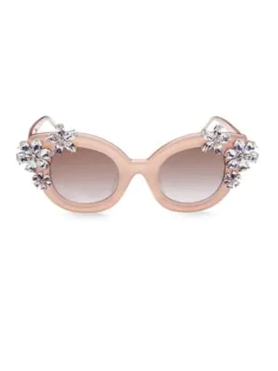 Alice And Olivia Madison Floral Swarovski&reg; Cat-eye Sunglasses, Blush