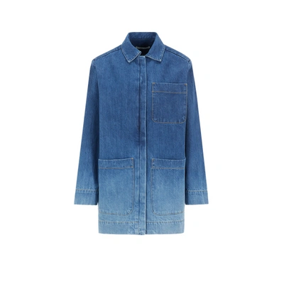Etre Cecile Gradient Denim Workwear Denim Jacket In Blue