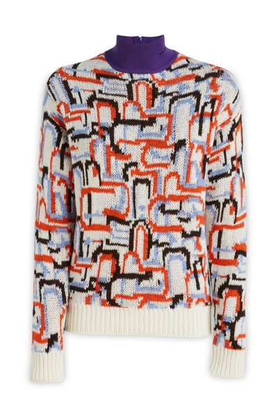 Prada Cashmere And Wool Turtleneck Sweater In Multicolor