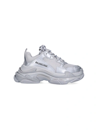 Balenciaga Women's Triple S Sneaker In Argento | ModeSens