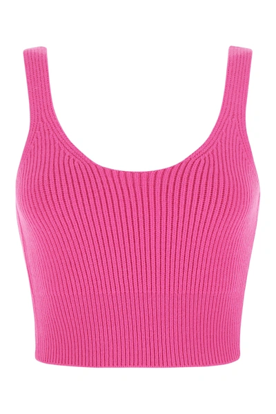 Alexander Wang T Fuxia Stretch Wool Blend Top Nd T By Alexander Wang Donna Xs In Pink