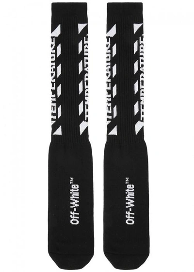 Off-white Temperature Black Cotton Blend Socks