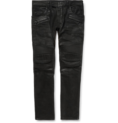 Balmain Skinny-fit Waxed-denim Jeans | ModeSens