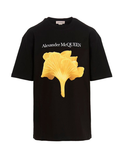 Alexander Mcqueen Short-sleeve Mushroom Graphic T-shirt In Black