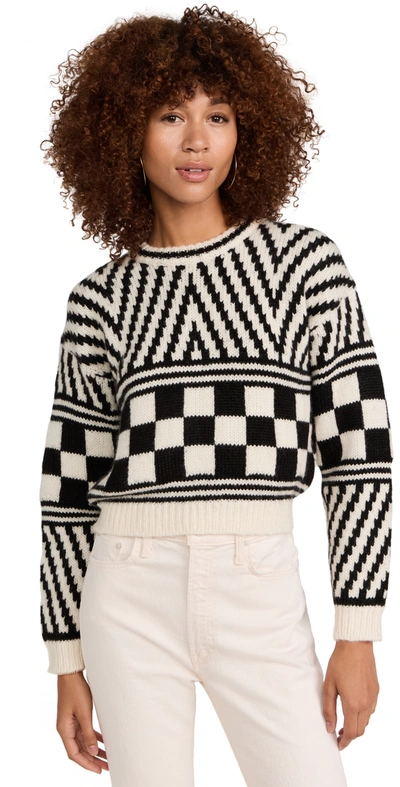 Mother The Itsy Crop Jumper River Marked Sweater In Black