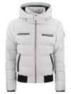 Moose Knuckles White Cloud Bomber Hooded Quilted Jacket In Grey