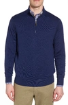 Peter Millar Crown Quarter Zip Soft Knit Sweater In Navy
