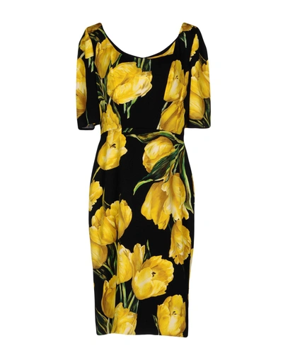 Dolce & Gabbana Knee-length Dress In Yellow