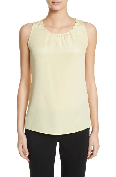 St John Stretch Cashmere Sleeveless Top In Citron