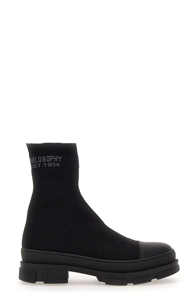 Philosophy Di Lorenzo Serafini Flat Ankle Boots  Women In Black