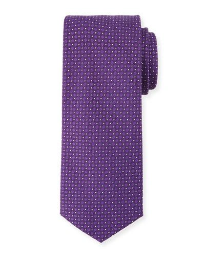 Hugo Boss Textured Dot Silk Tie, Purple