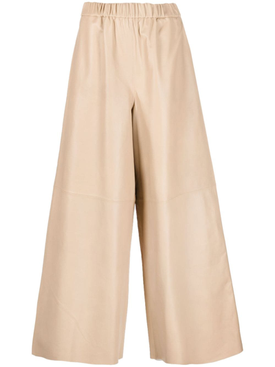 The Frankie Shop Maesa Straight-leg High-rise Stretch-woven Trousers In Taupe