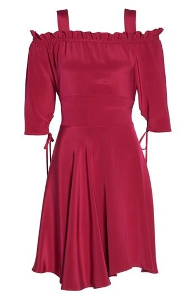 Sam Edelman Cold Shoulder A-line Dress In Raspberry