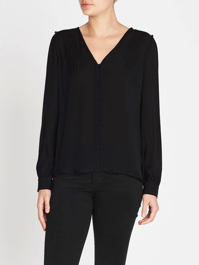 Paige Lafayette Ruched Button-front Top In Black
