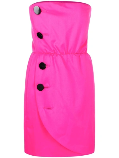 Pre-owned Givenchy 1980s Strapless Minidress In Pink