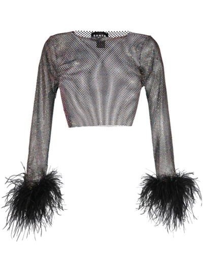 Santa Feathers Top In Black