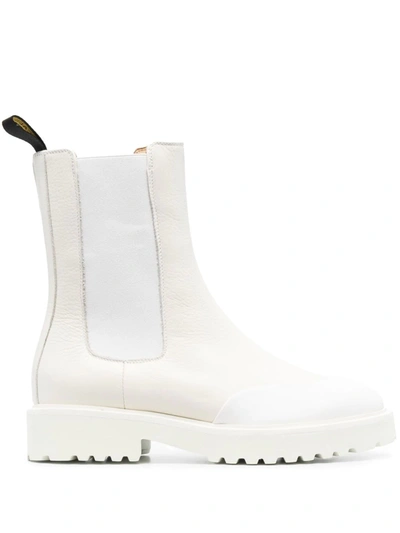 Doucal's Mid-calf Leather Boots In White