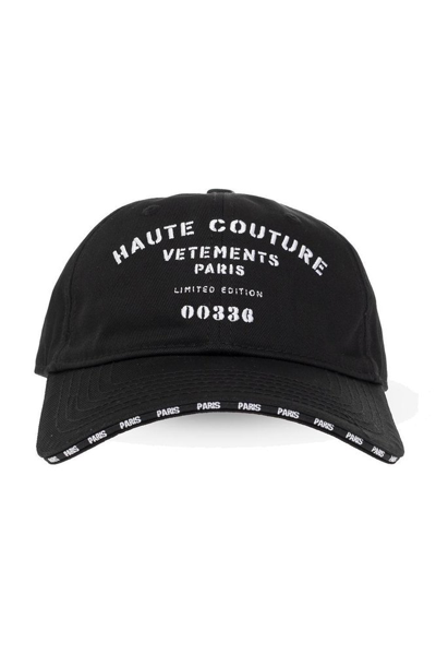 Vetements Maison De Couture Cotton Baseball Cap In Nero