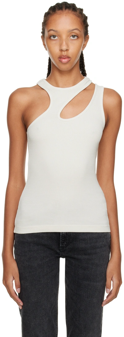 Agolde Athena Cut-out Organic Cotton-blend Tank In White
