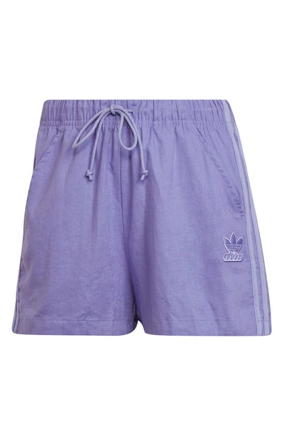 Adidas Originals Trefoil-logo Drawstring-waist Shorts In Purple