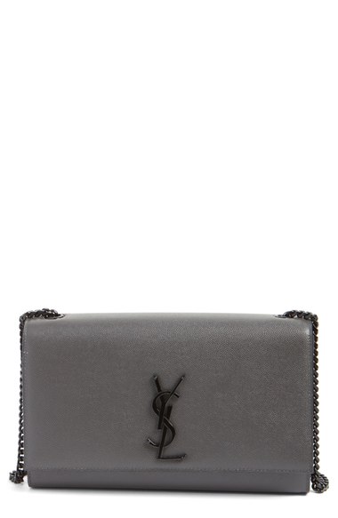 Saint Laurent 'medium Kate' Calfskin Leather Crossbody Bag In Coal/nero ...