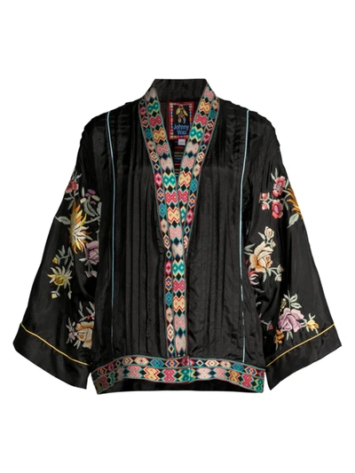 Johnny Was Eno Embroidered Pintuck Kimono In Multi