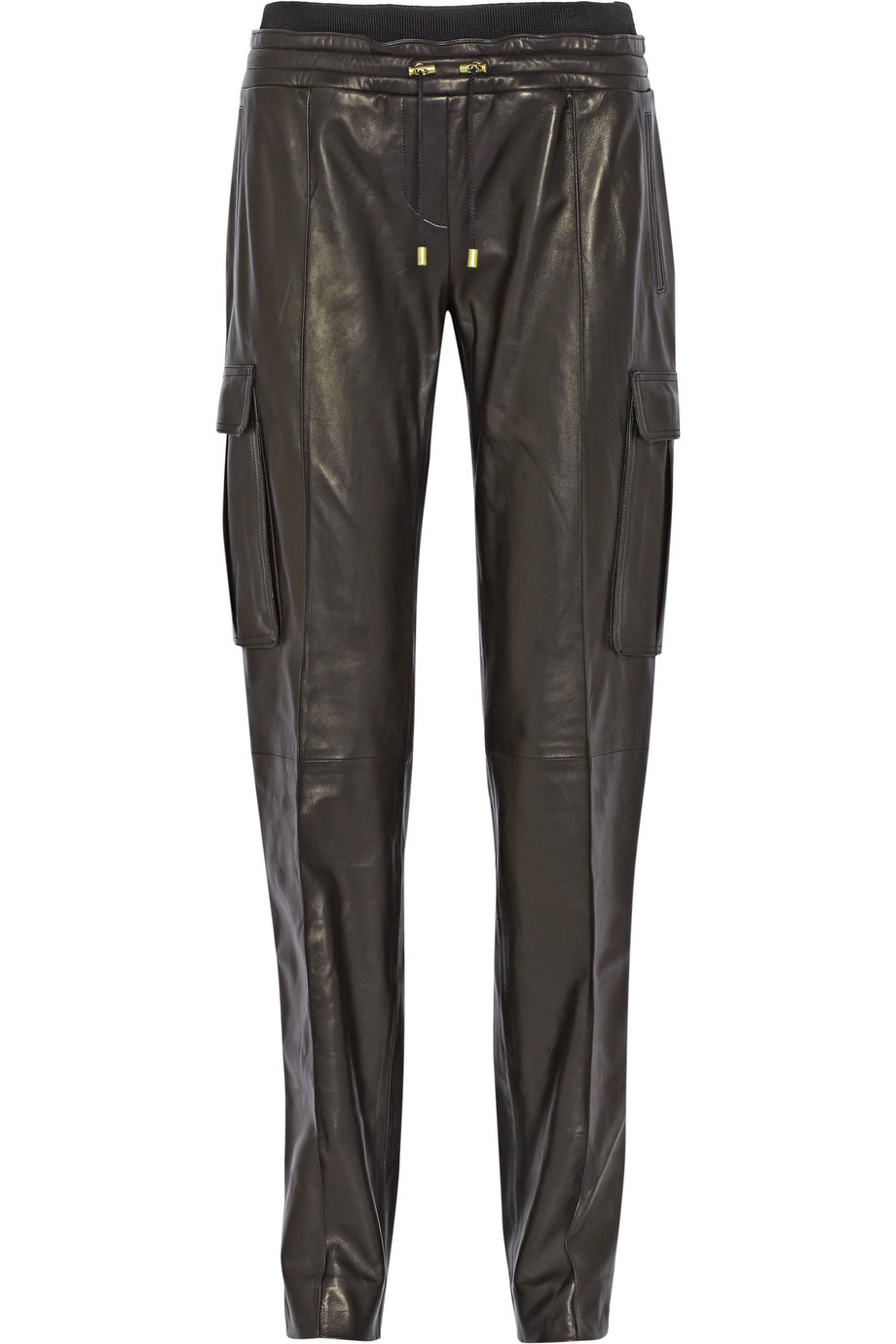 Balmain Leather Straight-leg Pants | ModeSens