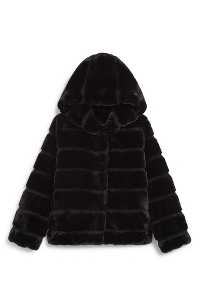 Apparis Unisex Goldie Faux Fur Hooded Jacket - Little Kid, Big Kid In Noir