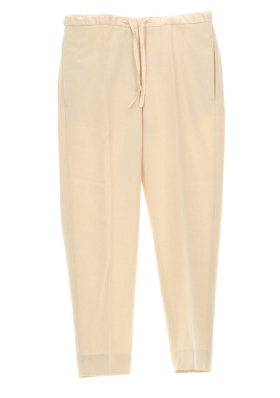 Jil Sander Drawstring Cropped Trousers In 275 - Quinoa
