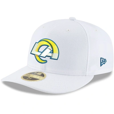 New Era White Los Angeles Rams Team Logo Omaha Low Profile 59fifty Fitted Hat