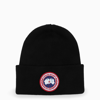 Canada Goose Arctic Logo Patch Wool Beanie In Black