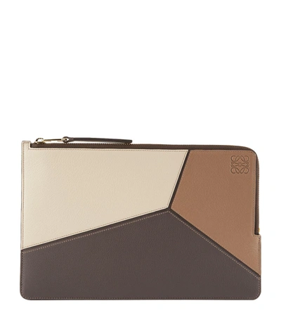 Loewe Puzzle Zip-around Leather Pouch In No Color