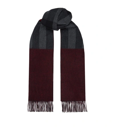 Burberry Reverse Check Melange Cashmere Scarf In Red
