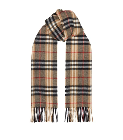 Burberry Check Cashmere Scarf In Beige