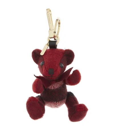 Burberry Thomas Check Bear Charm In Red