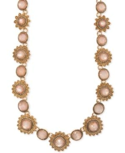 Marchesa Gold-tone Colored Stone Collar Necklace