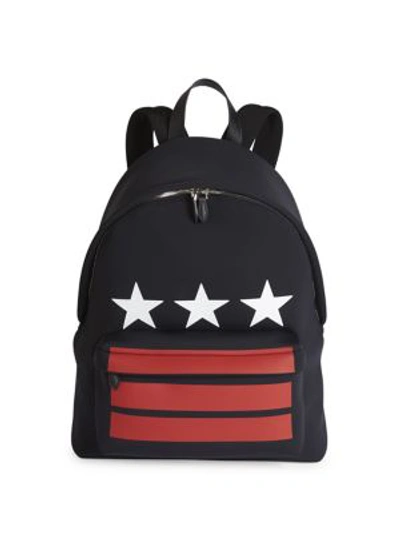 Givenchy Stars & Stripes Neoprene Backpack In Black