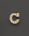 Zoë Chicco 14k Yellow Gold Pave Single Initial Stud Earring, .04.06 Ct. T.w.