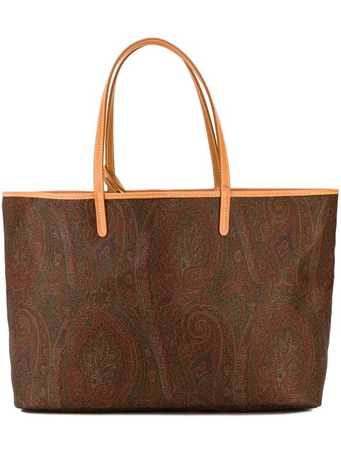 Etro Paisley Print Tote Bag In Brown | ModeSens