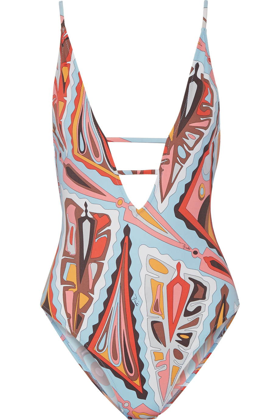 Emilio Pucci Cutout Printed Swimsuit | ModeSens