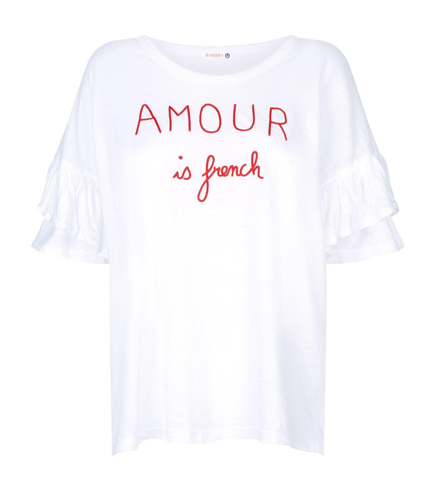 Sundry Amour Slogan T Shirt In White Modesens