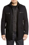 Cole Haan Four-pocket Car Coat In Black