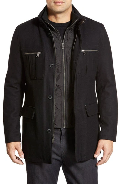 Cole Haan Four-pocket Car Coat In Black