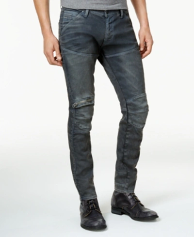 G-star Raw 5620 3d Knee-zip Skinny Jeans In Dark Aged Cobler