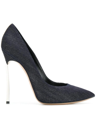 Casadei Techno Blade Denim Pumps In Black