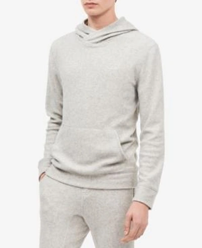 Calvin Klein Jeans Est.1978 Men's Brushed Cozy Crossover Hoodie In Silver Stone Heather