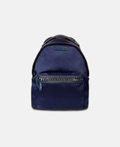 Stella Mccartney The Falabella Go Faux Leather-trimmed Satin Backpack In Blue
